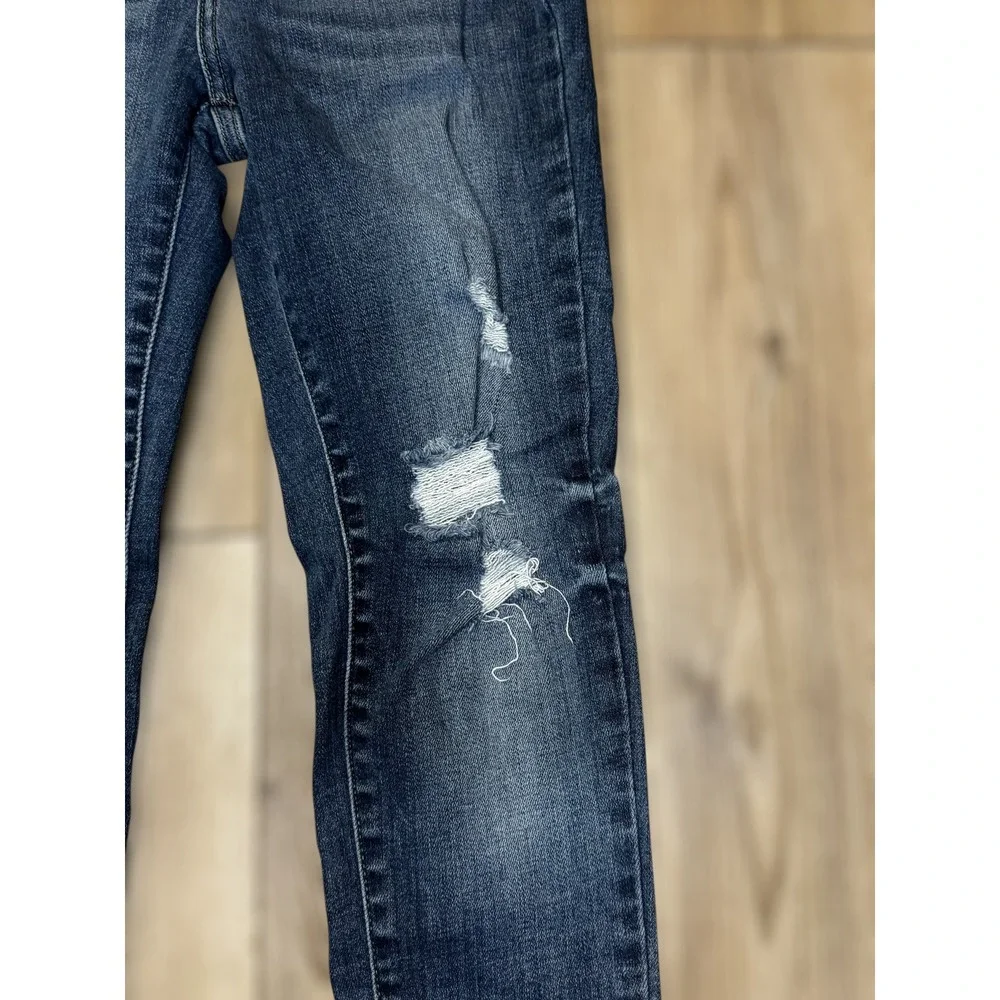 Kancan Signature Stylish Distressed‎ Womens Dark Wash Distressed Skinny Jeans 25